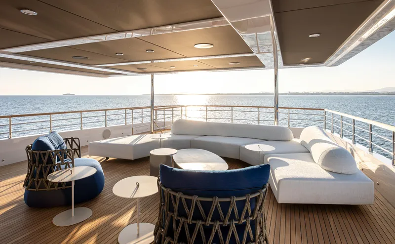 Numarine 40mxp Yacht Photos Pics Luxurious deck of 2026 Numarine 40MXP yacht with modern seating and ocean view.