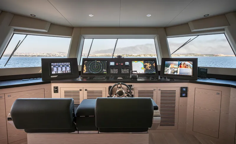 Numarine 40mxp Yacht Photos Pics Bridge of 2026 Numarine 40MXP yacht with advanced navigation systems and panoramic sea view.