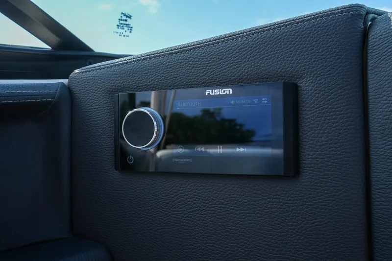  Yacht Photos Pics 2023 Regal 29 OBX boat featuring a Fusion Bluetooth audio system.