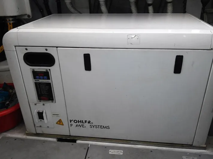  Yacht Photos Pics Engine room of 2009 Azimut 62 Evolution yacht with Kohler power system.