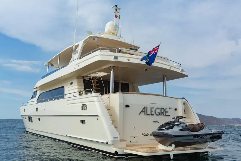 Alegre Yacht Photos Pics Luxury 2004 Symbol M.S Super 88 Motoryacht with jet ski, ocean view.