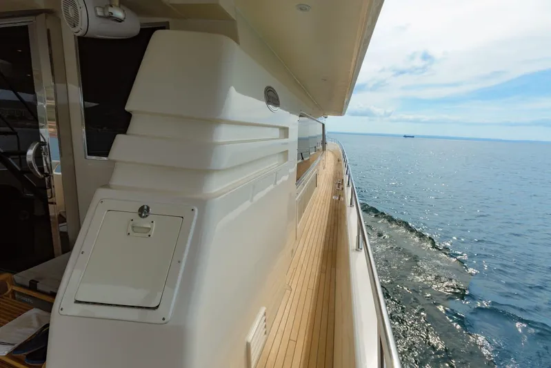 Alegre Yacht Photos Pics Side view of 2004 Symbol M.S Super 88 Motoryacht cruising on open sea.