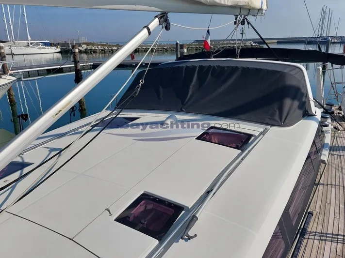  Yacht Photos Pics Sailing yacht Beneteau Sense 50, 2011 model, docked at marina with clear sky.