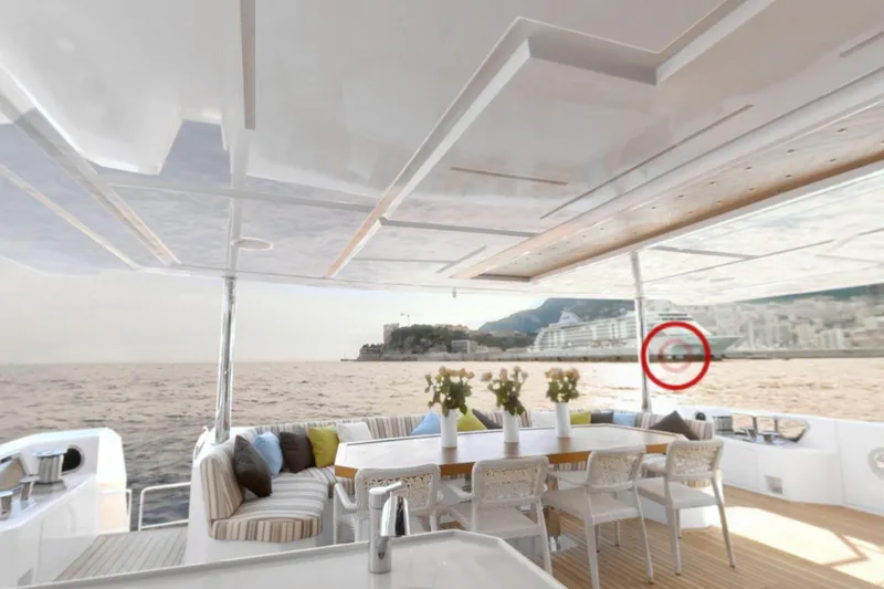 Elza Of London Yacht Photos Pics Luxurious 2015 Majesty 122 yacht deck with elegant seating and ocean view.