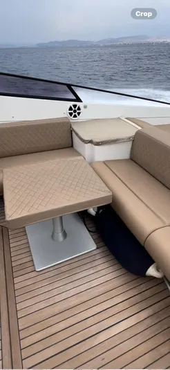  Yacht Photos Pics Luxury seating area on a 1997 Otam 45 yacht with ocean view.