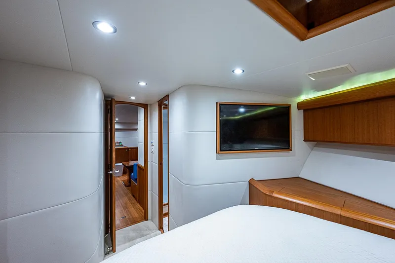 Boobah Yacht Photos Pics Interior of 2017 F&S Custom Express Sportfish yacht with modern design and wood accents.