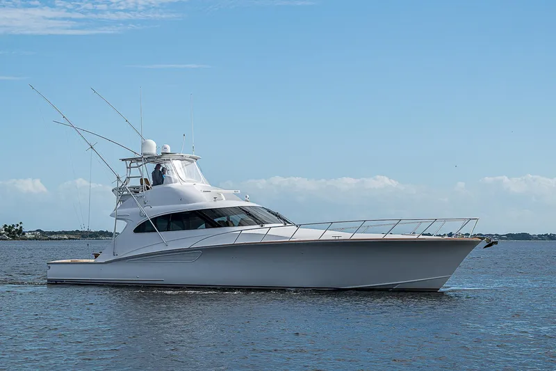 Boobah Yacht Photos Pics 2017 F&S Custom Express Sportfish yacht on calm water under blue sky.