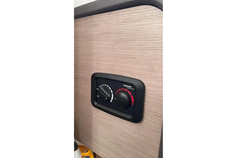 Maeva Yacht Photos Pics Control panel on 2023 Fountaine Pajot Catamaran Aura 51, featuring Webasto heater settings.