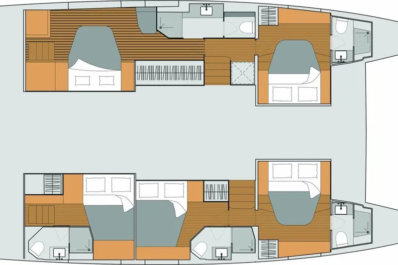 Maeva Yacht Photos Pics 2023 Fountaine Pajot Catamaran Aura 51 layout with spacious cabins and modern amenities.
