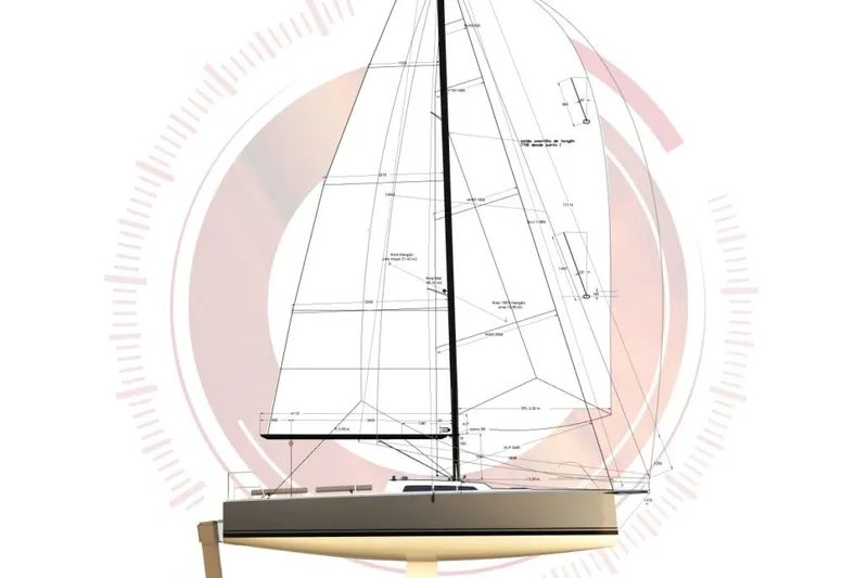 Z28 Yacht Photos Pics Sailboat design blueprint for Zonda Z28, 2025 model, with technical specifications.
