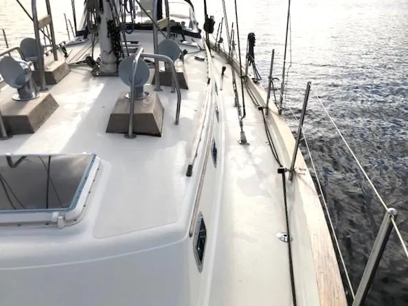 Scarlet B Yacht Photos Pics Port side deck aft view