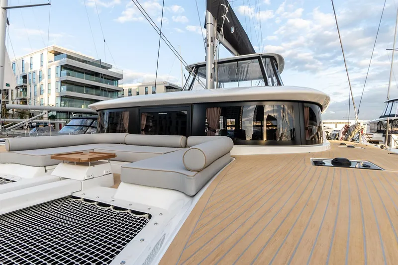  Yacht Photos Pics Luxurious 2026 Moody 48DS yacht with spacious deck and modern design.