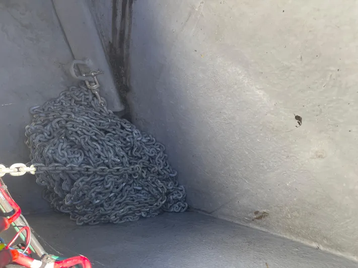  Yacht Photos Pics Anchor chain storage in a 2000 Sea Ray 380 Sundancer boat.