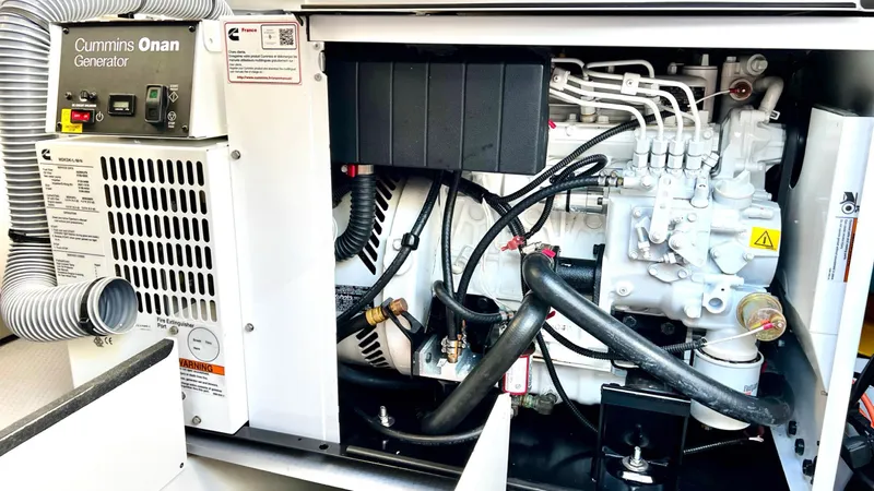 Libertad Yacht Photos Pics Cummins Onan generator in 2020 Beneteau Swift Trawler 44 engine compartment.