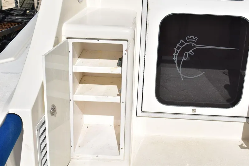  Yacht Photos Pics Open storage cabinet on 2005 Egg Harbor 37 Sport Yacht deck.