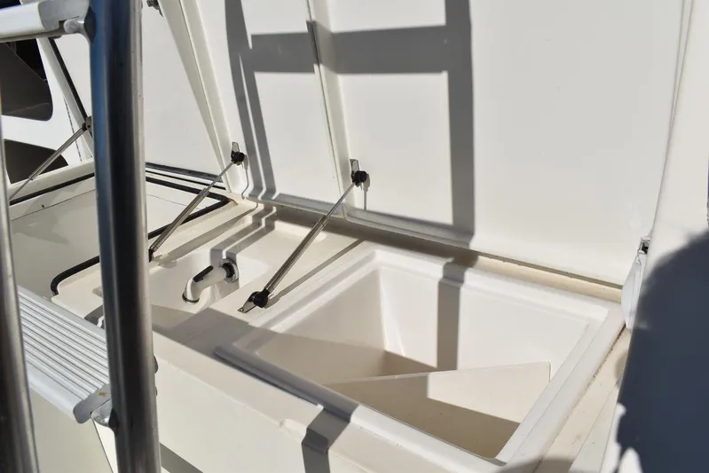  Yacht Photos Pics Open storage compartment on 2005 Egg Harbor 37 Sport Yacht.