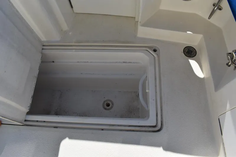  Yacht Photos Pics Open storage compartment on 2005 Egg Harbor 37 Sport Yacht deck.