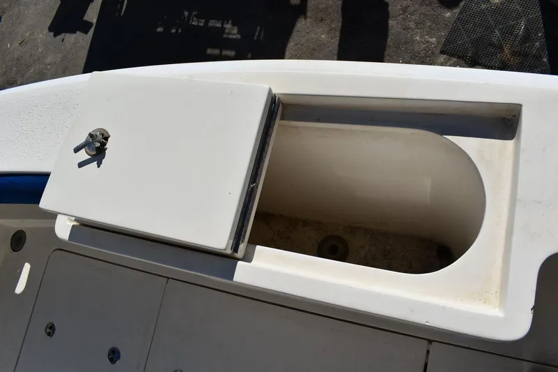  Yacht Photos Pics Open storage compartment on 2005 Egg Harbor 37 Sport Yacht deck.