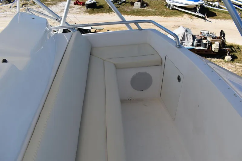  Yacht Photos Pics Egg Harbor 37 Sport Yacht 2005, white seating area on deck.