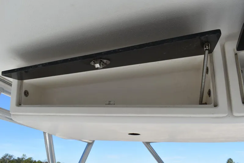  Yacht Photos Pics Open storage compartment on a 2005 Egg Harbor 37 Sport Yacht.