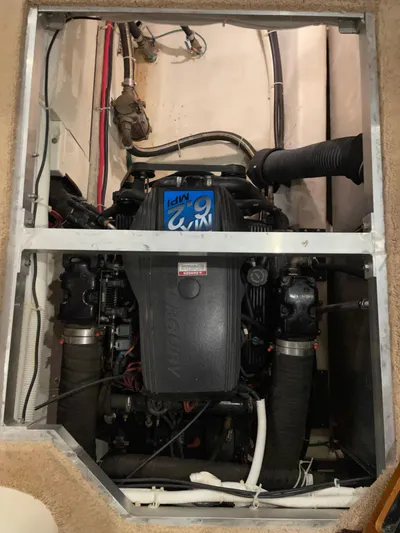  Yacht Photos Pics Engine compartment of a 2002 Carver 356 Motor Yacht with Mercury 6.2 MPI engine.