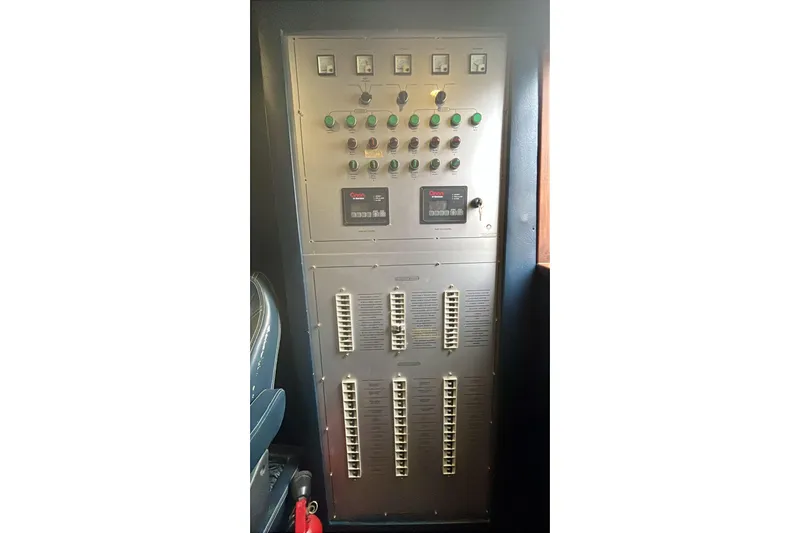  Yacht Photos Pics Electrical control panel on a 2007 Custom 85 Motor Yacht.