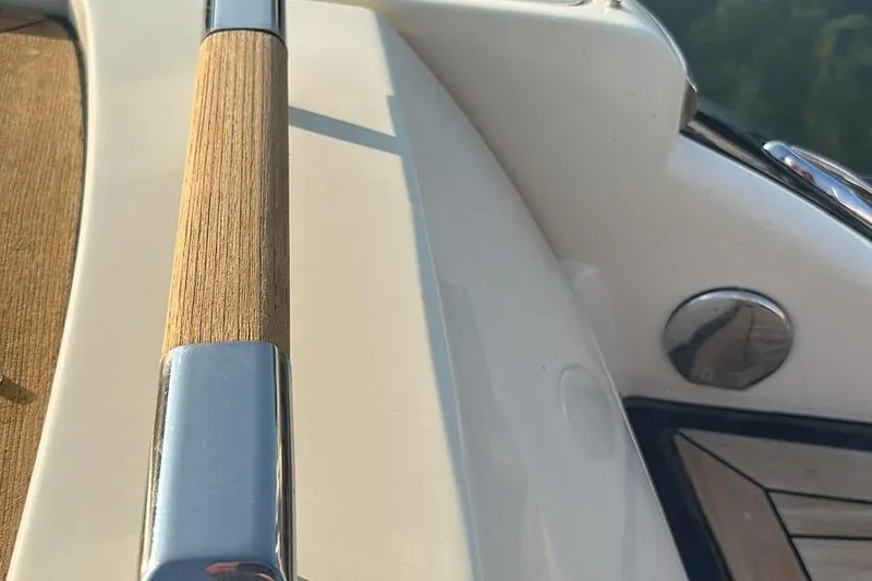  Yacht Photos Pics 2013 Chris-Craft Launch 28 boat detail with wood and chrome accents.