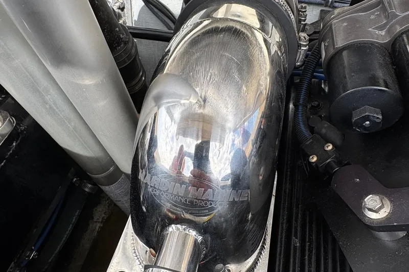  Yacht Photos Pics Engine component of a 2013 Chris-Craft Launch 28 boat, featuring Hardin Marine parts.