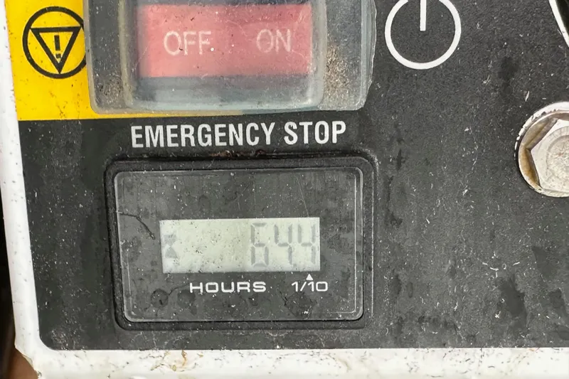  Yacht Photos Pics Emergency stop button and hour meter on Jeanneau Sun Odyssey 440, 2019 model.