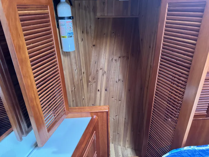 Silver Lining Yacht Photos Pics Cedar hanging locker