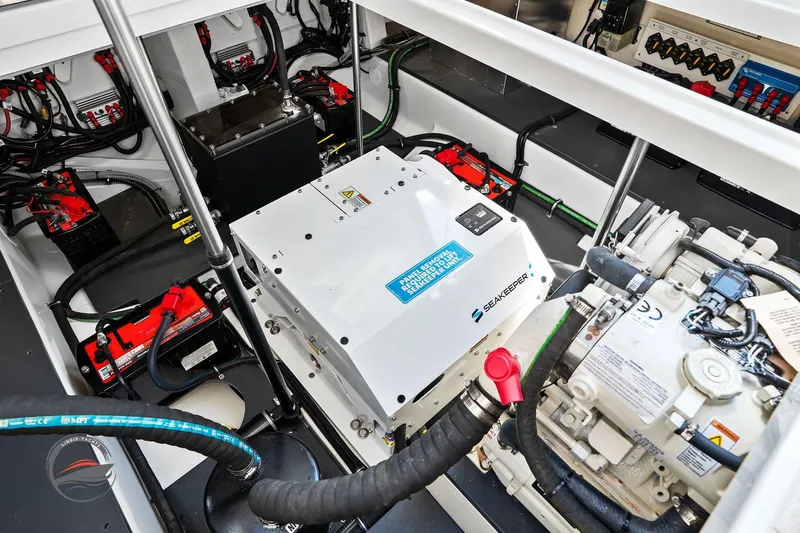 Lucca 2 Yacht Photos Pics Engine compartment of 2025 Formula 380 Super Sport Crossover OB with Seakeeper system.