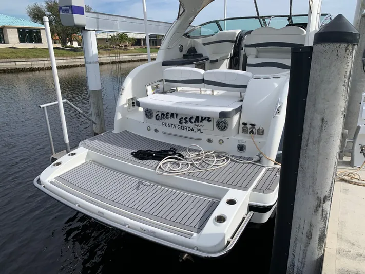 The Great Escape Yacht Photos Pics 2017 Formula 34 Cruiser docked, named Great Escape, in Punta Gorda, FL.