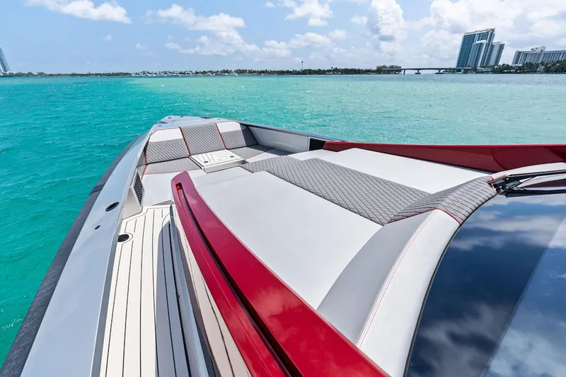 Mana Yacht Photos Pics Luxurious 2025 Maori m54 yacht on turquoise waters, featuring sleek design and spacious deck.