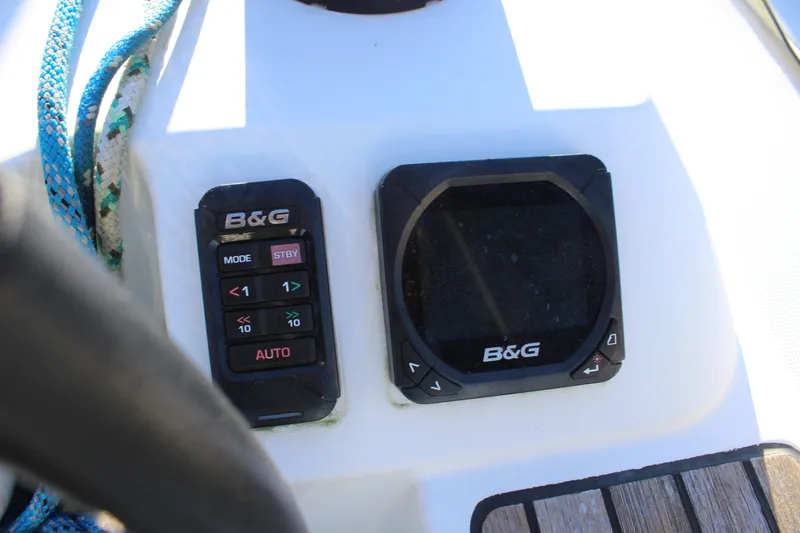 Selkie Yacht Photos Pics B&G navigation instruments on 2015 Jeanneau Sun Odyssey 349 yacht dashboard.