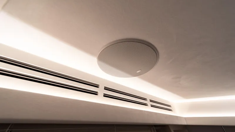 Classy Lady IV Yacht Photos Pics Ceiling speaker and vents on 2020 Monte Carlo Yachts MCY 66.