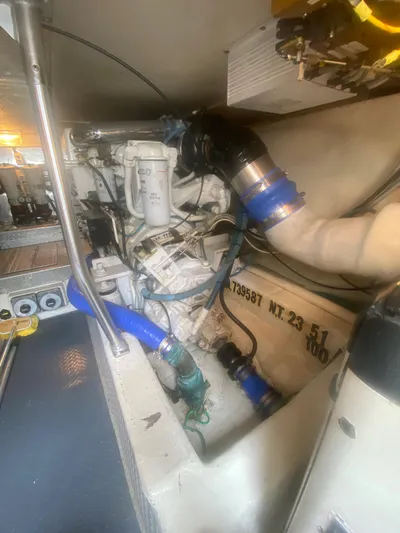  Yacht Photos Pics Engine room of a 2003 Ocean Yachts 48 Super Sport boat.