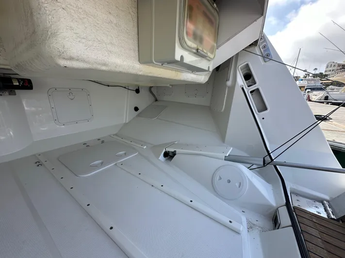 Stella Maris Yacht Photos Pics 2014 Jeanneau 57 yacht deck, featuring sleek design and spacious layout at the marina.