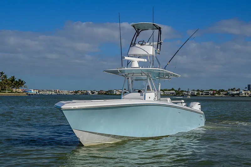 Grand Slam Yacht Photos Pics 2017 Bahama 41 boat cruising on a sunny day with clear skies.