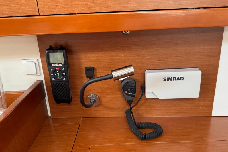  Yacht Photos Pics Simrad marine electronics on 2013 Beneteau Oceanis 45 yacht interior.