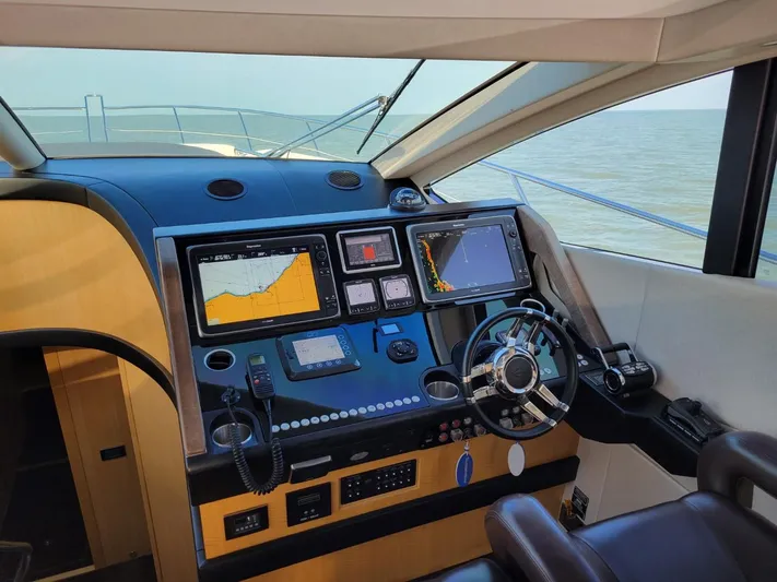  Yacht Photos Pics Sunseeker 68 Predator 2014 yacht helm with advanced navigation systems.