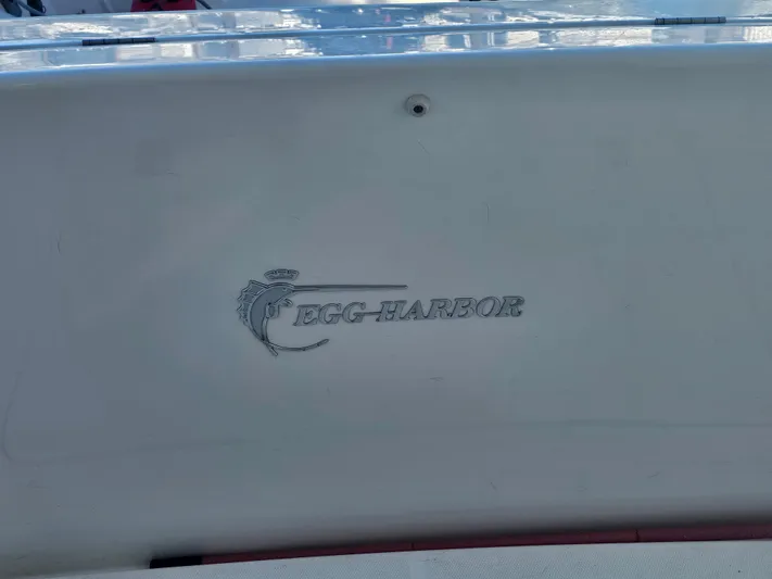 Captain's Quarters Yacht Photos Pics Egg Harbor logo on 2012 Silverton West Coast Edition boat.