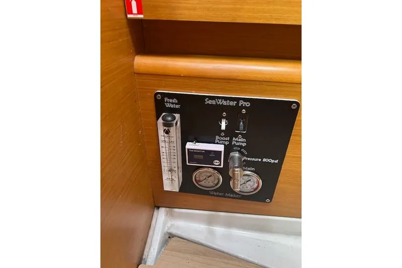 Urkab Yacht Photos Pics Control panel of a 2018 Jeanneau Sun Odyssey 449 water maker system.