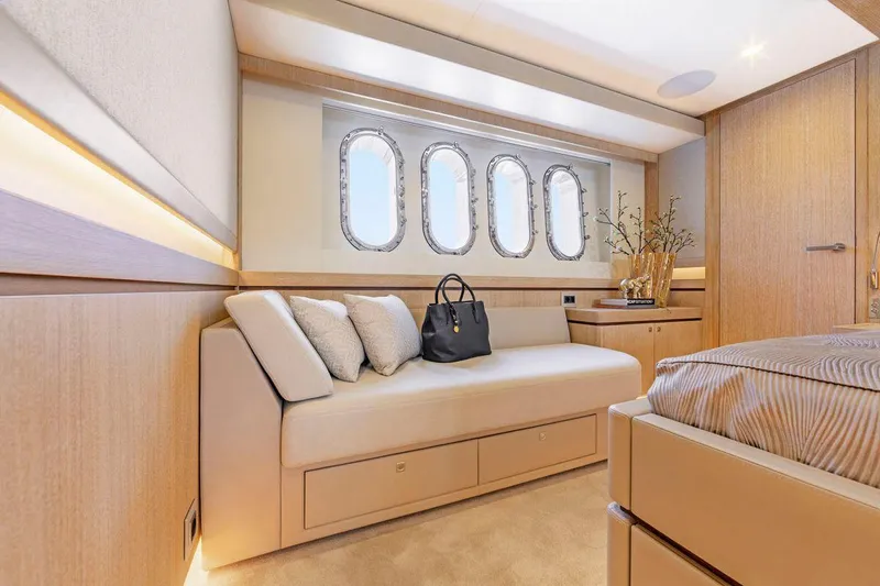  Yacht Photos Pics Luxurious interior of 2021 Van der Valk HELGA yacht with elegant seating and decor.