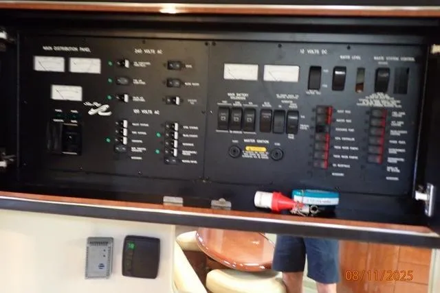  Yacht Photos Pics Electrical control panel on a 2003 Sea Ray 460 Sundancer yacht.