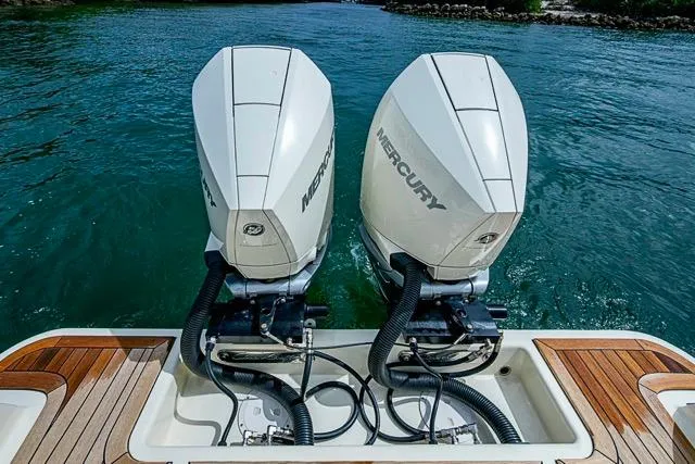  Yacht Photos Pics 2019 Chris-Craft Catalina 30 with dual Mercury outboard engines on water.