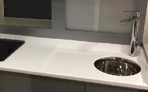 Ready For Immediate Delivery Yacht Photos Pics Compact kitchen sink and faucet in 2025 Hanover 387 Outboard Classic Luxury Edition.