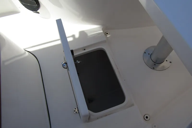  Yacht Photos Pics Open storage compartment on 2025 Sea Pro 322 Offshore boat deck.
