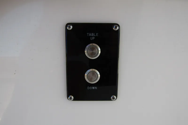  Yacht Photos Pics Control panel with "Table Up" and "Down" buttons on 2025 Sea Pro 322 Offshore.