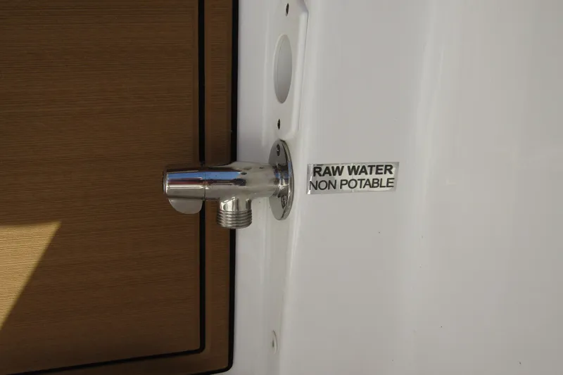  Yacht Photos Pics Raw water outlet on 2025 Sea Pro 322 Offshore, labeled "Non Potable."