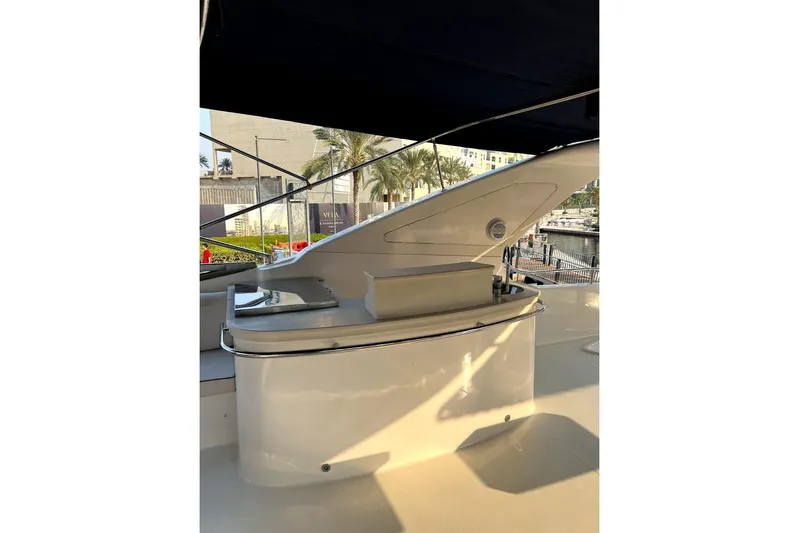  Yacht Photos Pics 2013 Gulf Craft Majesty 86 yacht deck with sleek design and modern amenities.